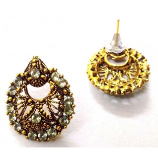 Golden Oxidized Earring Bali Jewelry Bollywood Ethnic Imitation Drop Dangle A144